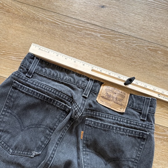 Vintage Levis 962 Womens 11 Black Denim Orange Tab Relaxed Fit Tapered Leg - Picture 4 of 11